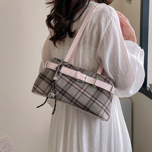 Retro Plaid Shoulder Bag