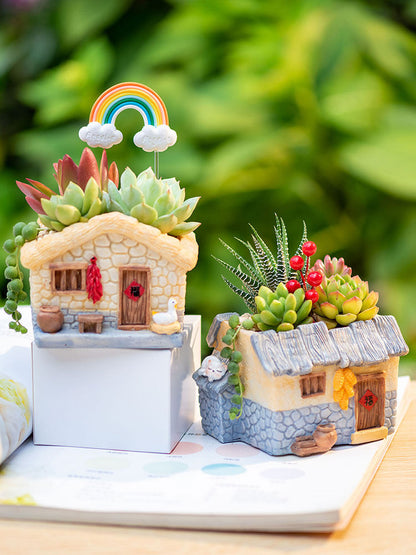 Retro-style nostalgic resin planter