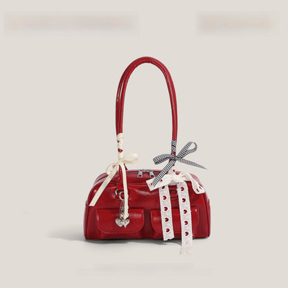 Tote Bag with Silk Scarf Pendant