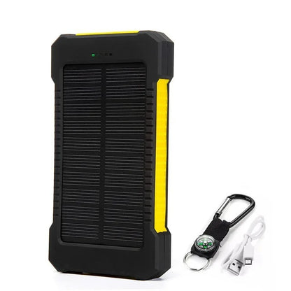 Solar Charger Power Bank with Compass and Carabiner