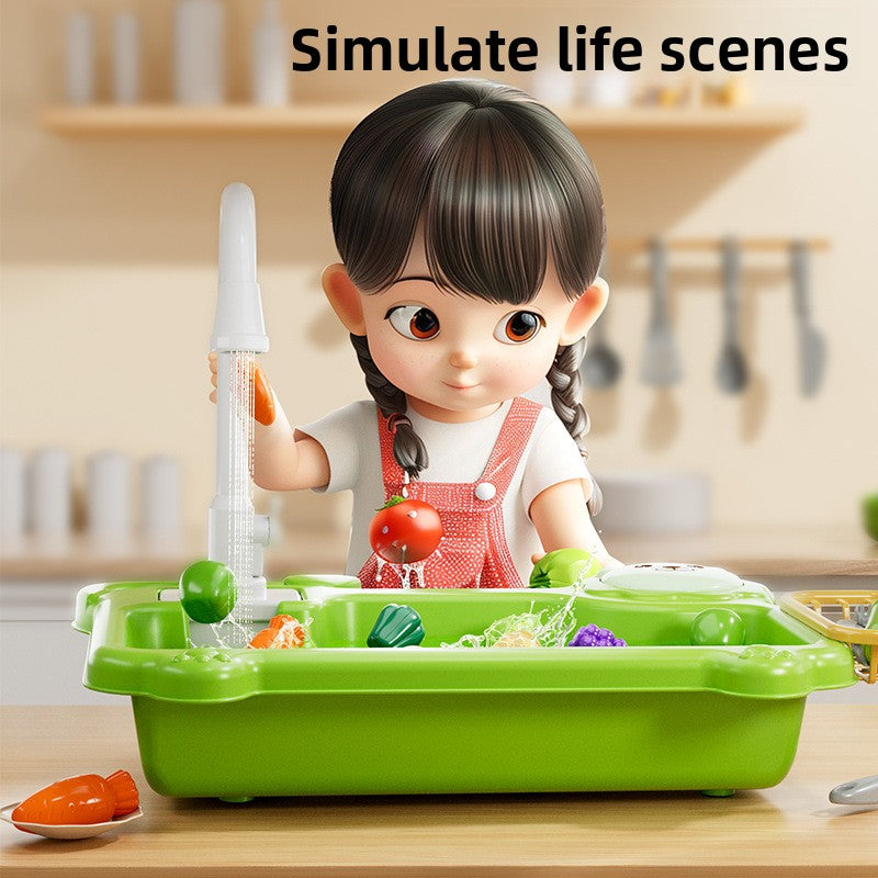 Childrens Electric Dishwashing Play Set