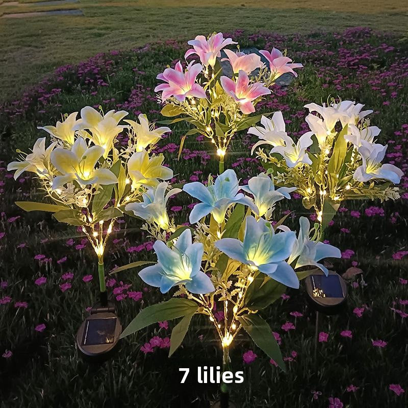 Solar Powered LED Lily Flower Garden Lights
