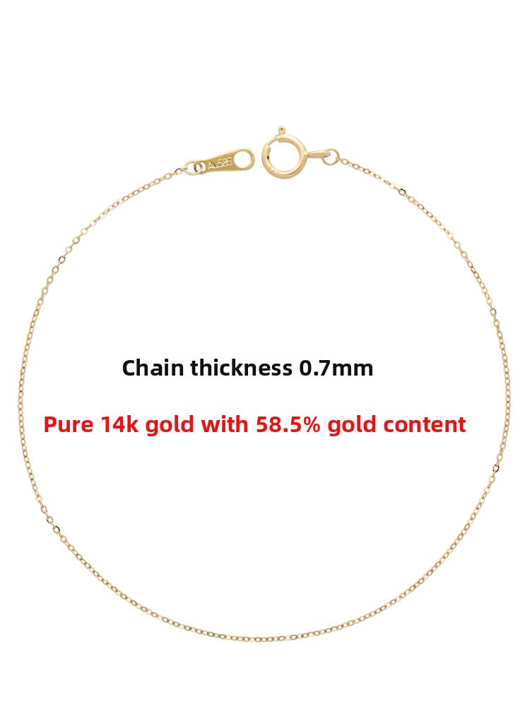 Mini 14K Gold O-Chain Bracelet for Women