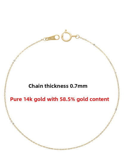 Mini 14K Gold O-Chain Bracelet for Women