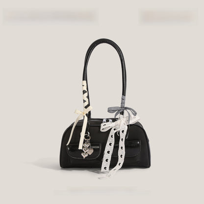 Tote Bag with Silk Scarf Pendant
