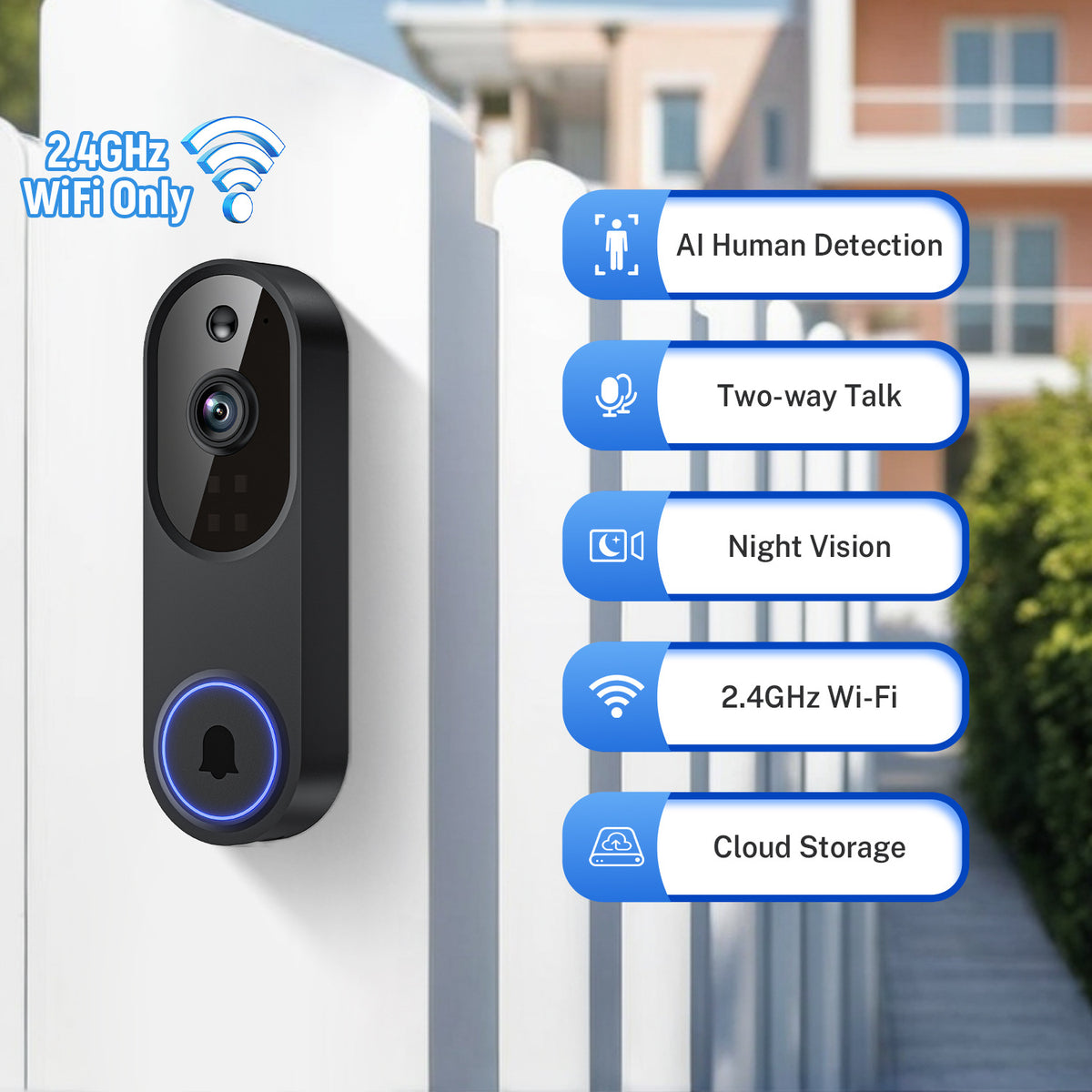 Smart Wireless Video Doorbell with Night Vision