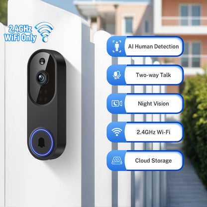 Smart Wireless Video Doorbell with Night Vision