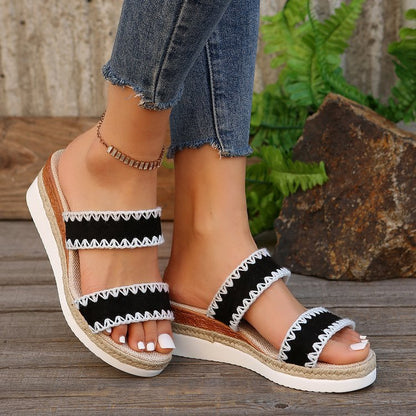 Women Wedge Heel Hemp Rope Sandals