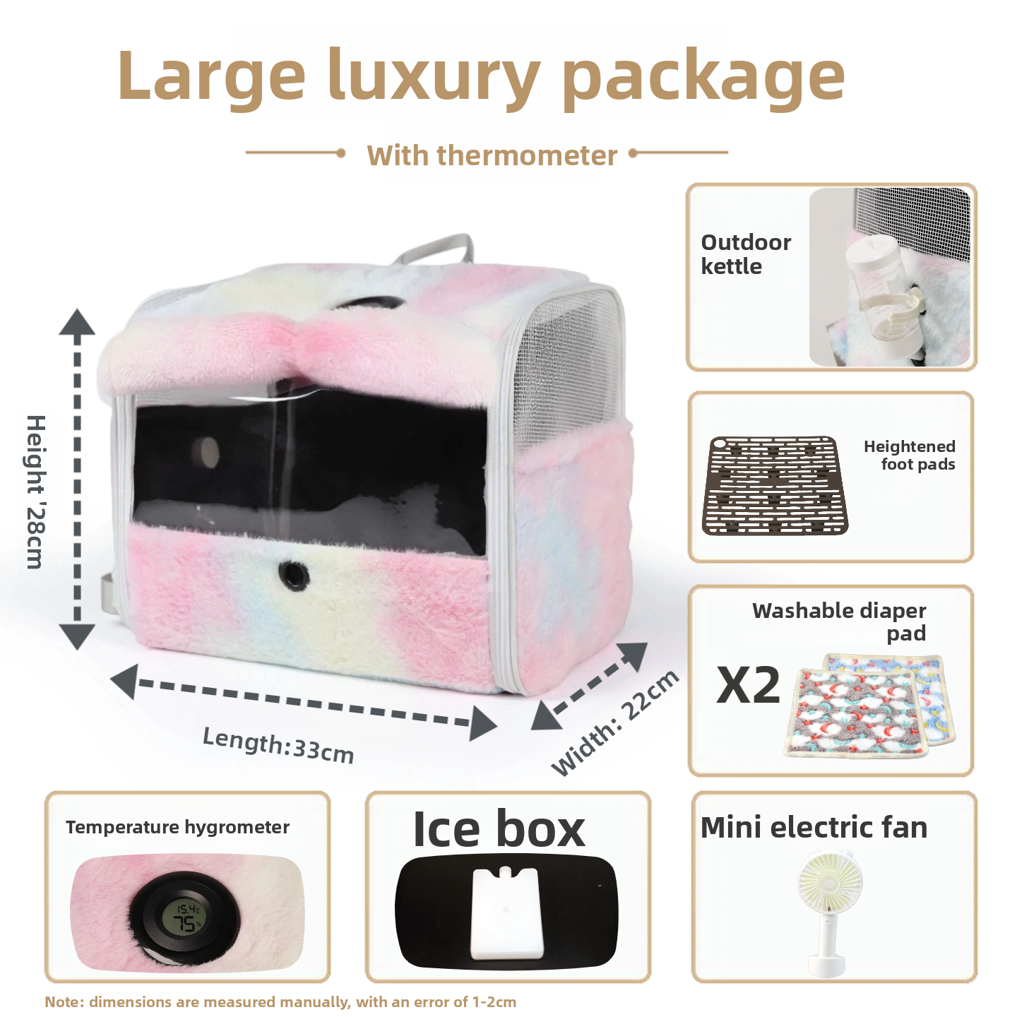 Transparent Pet Travel Backpack with Thermometer