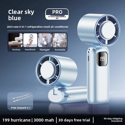 Handheld Mini Fan with Semiconductor Cooling and LED Display