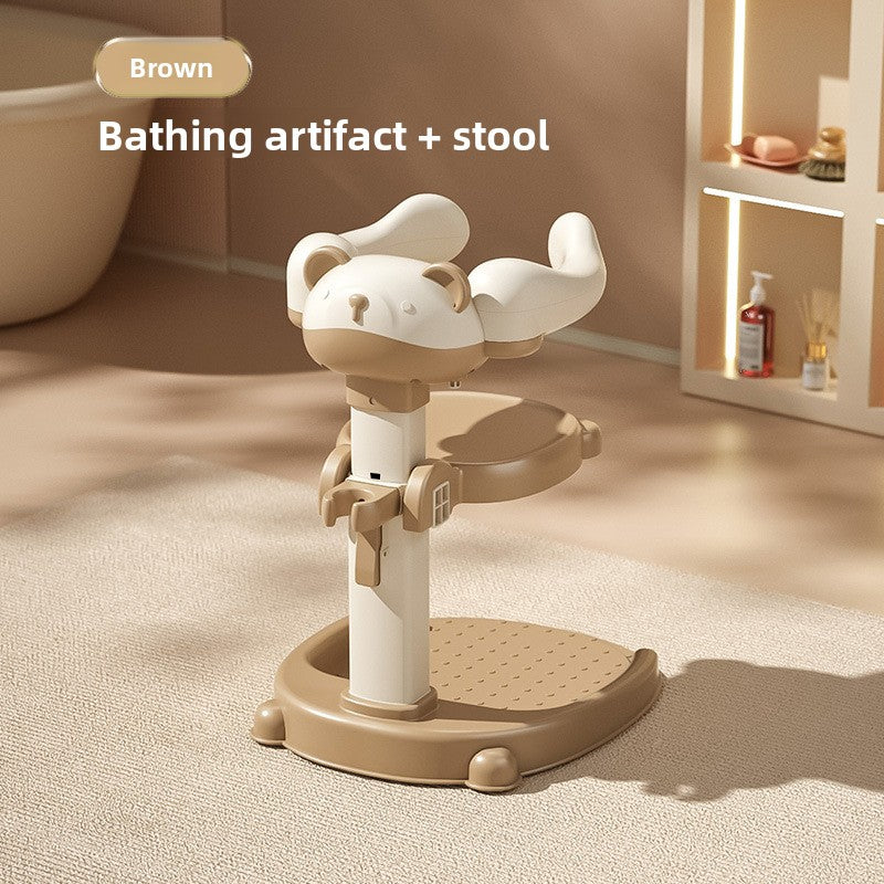Adjustable Height Baby Standing Bath Tub