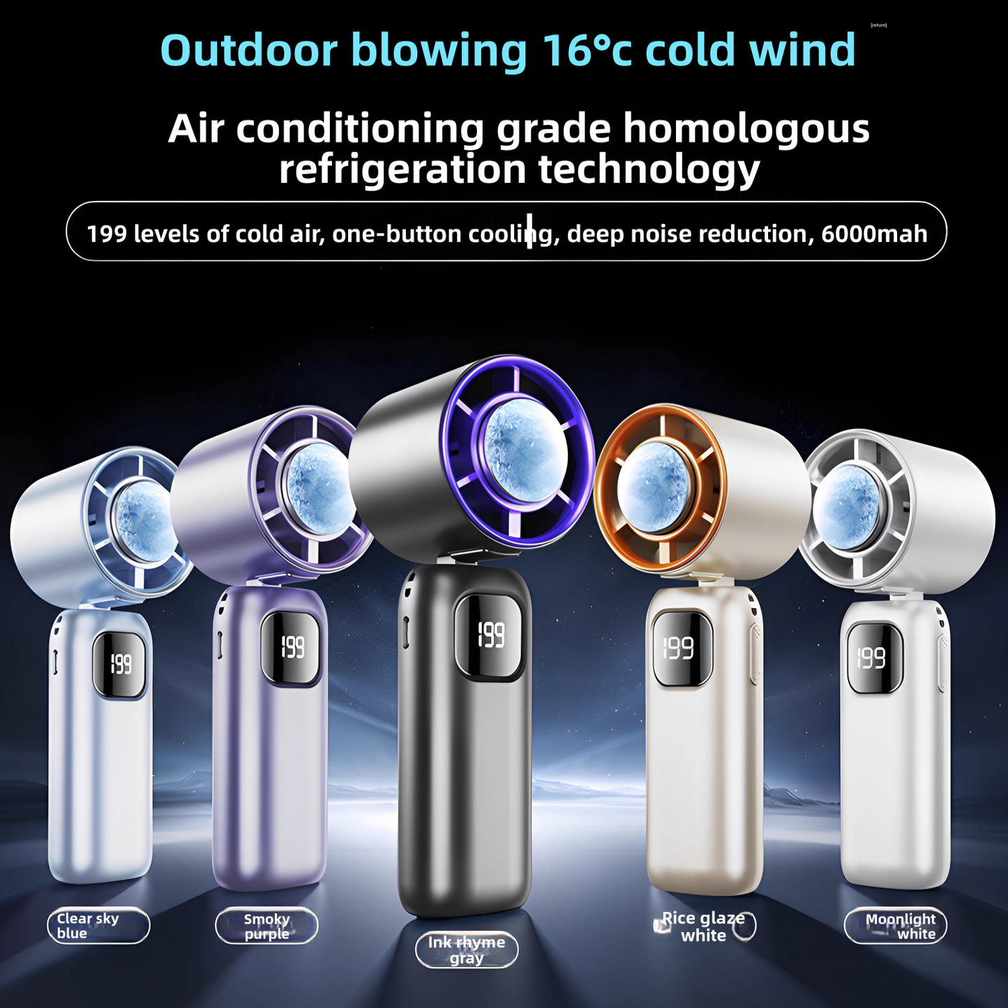 Handheld Mini Fan with Semiconductor Cooling and LED Display