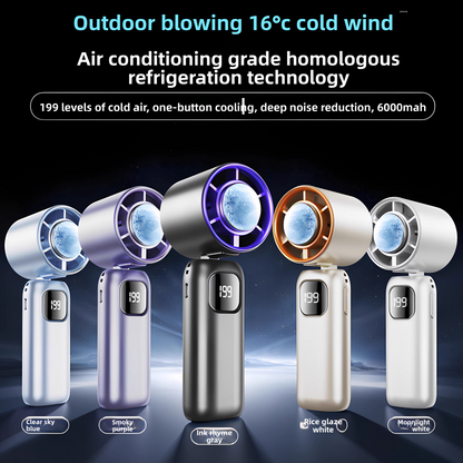 Handheld Mini Fan with Semiconductor Cooling and LED Display