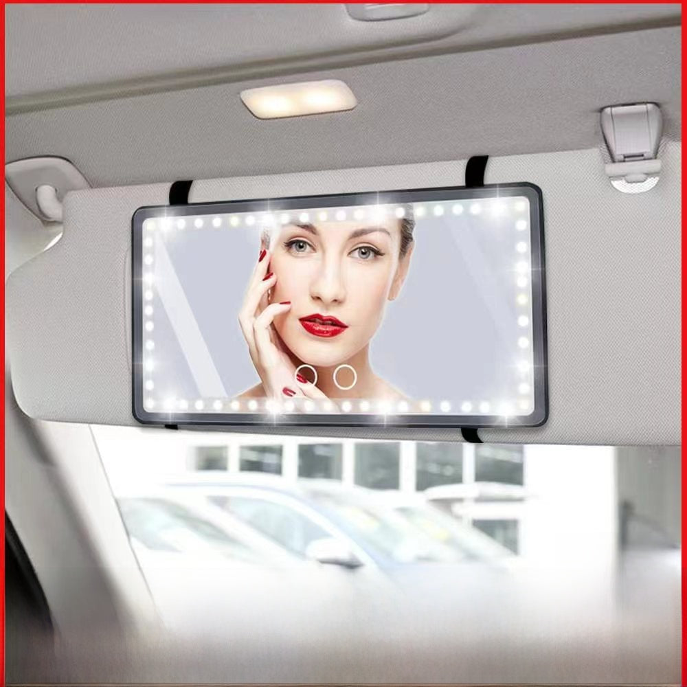 Rechargeable LED Car Visor Makeup Mirror