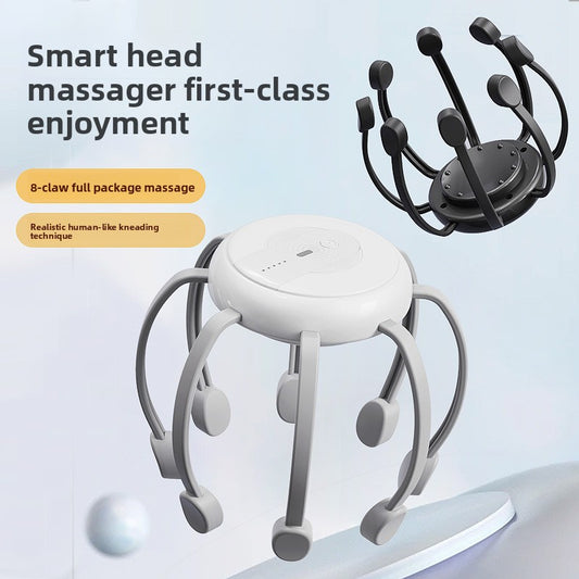 Octopus Head Massager with Vibration Therapy