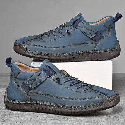 Mens Leather Mid Top Casual Boots