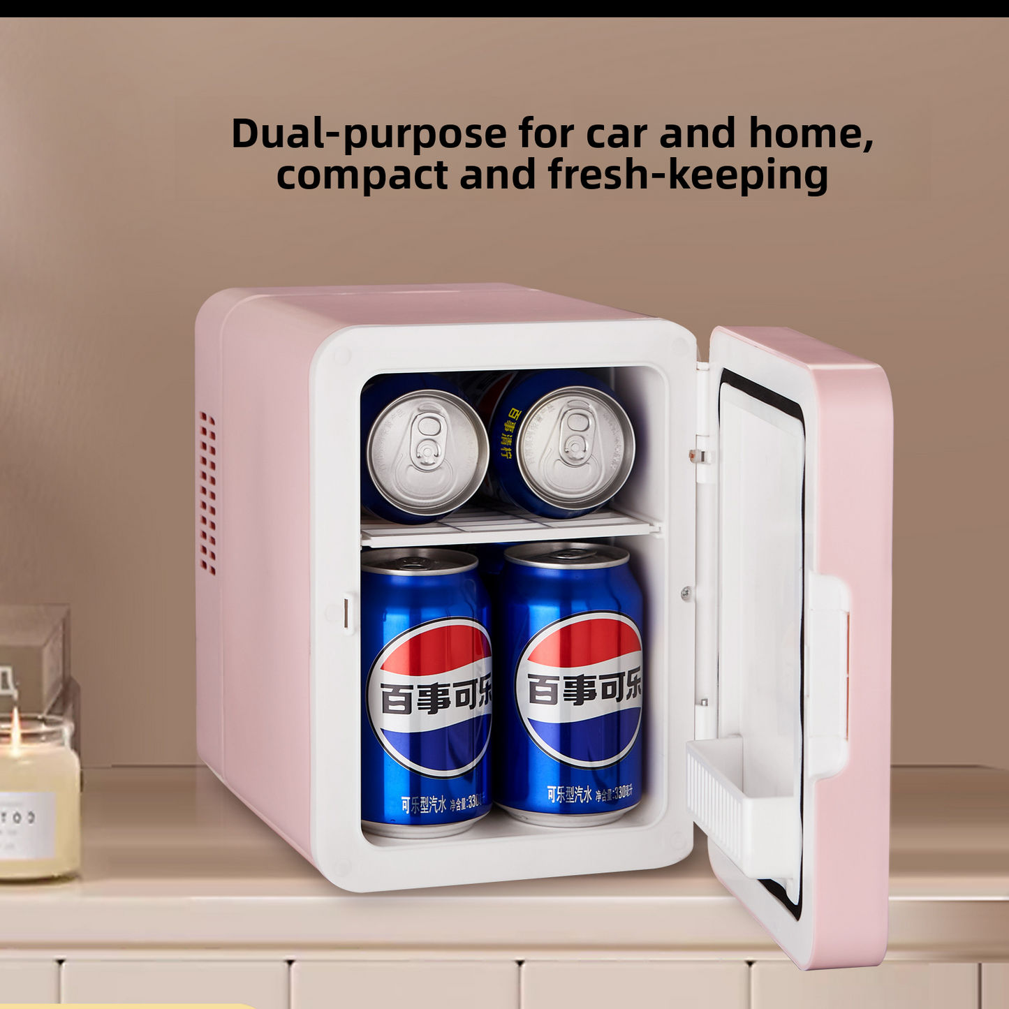 Compact Car Refrigerator with Cooling and Heating Functions