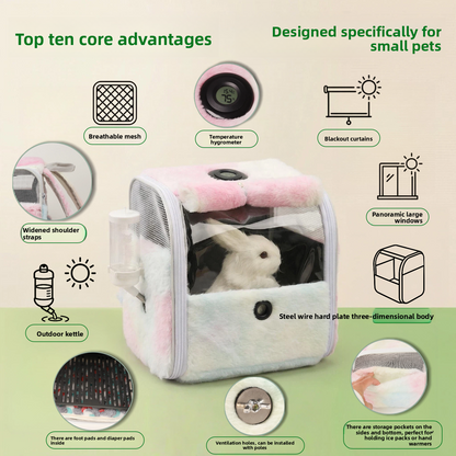 Transparent Pet Travel Backpack with Thermometer