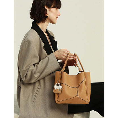 Large Capacity Crossbody Cowhide Tote Bag for Women