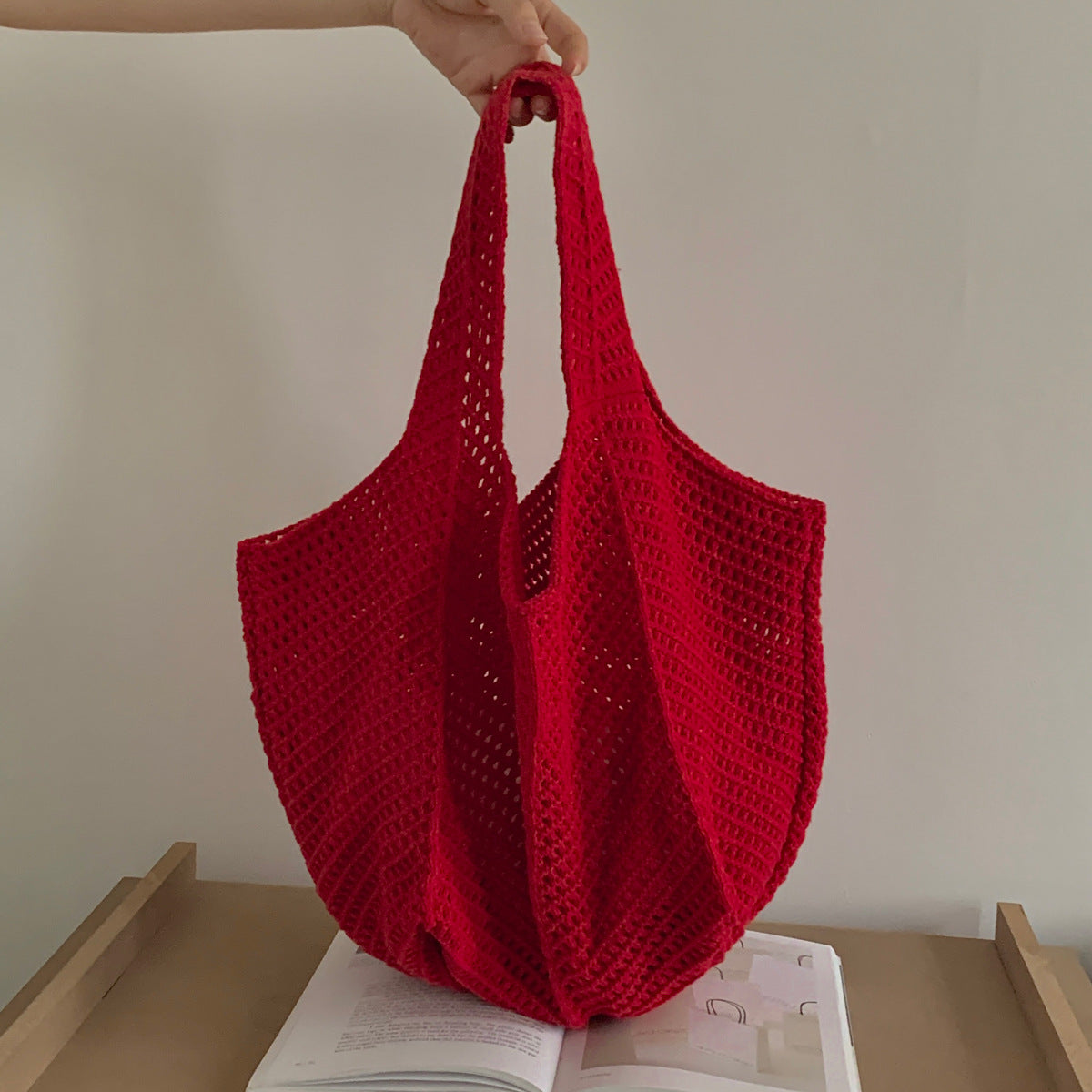 Vintage Crochet Woven Shoulder Bag