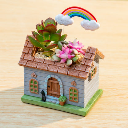 Retro-style nostalgic resin planter