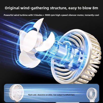 Portable USB Desktop Fan with Neck Strap