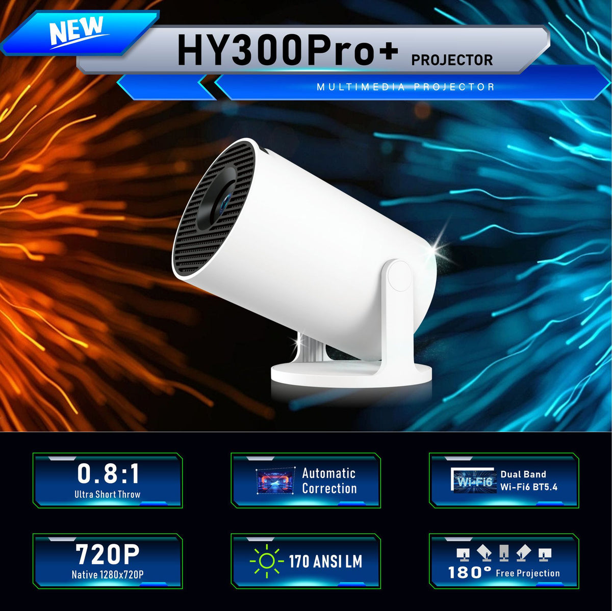 Android 4K Wireless Portable Projector