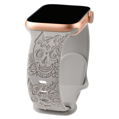 Silicone Strap for Apple Watch with Skull Design