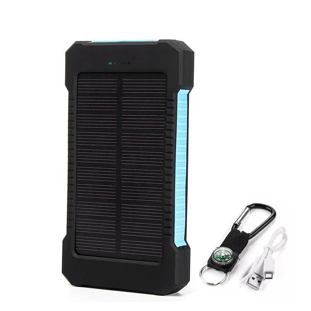 Solar Charger Power Bank with Compass and Carabiner