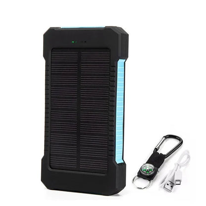 Solar Charger Power Bank with Compass and Carabiner