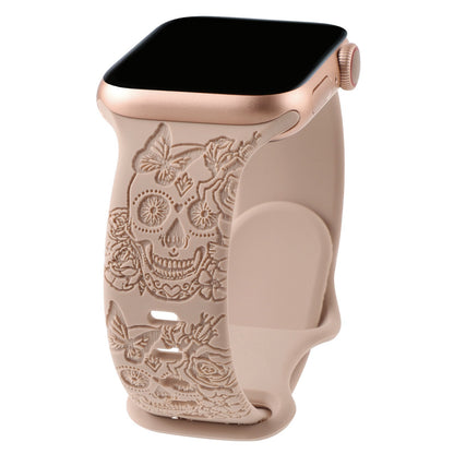 Silicone Strap for Apple Watch with Skull Design
