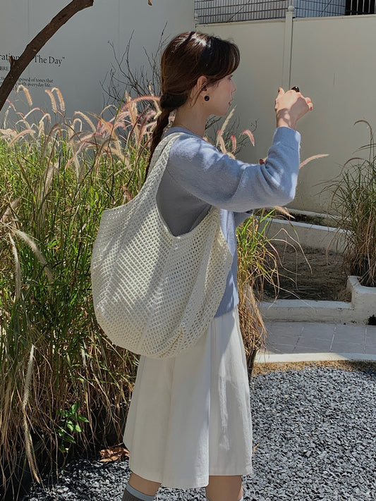 Vintage Crochet Woven Shoulder Bag