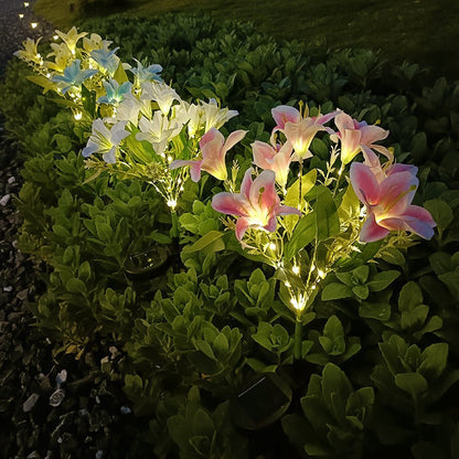 Solar Powered LED Lily Flower Garden Lights