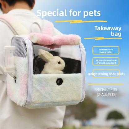 Transparent Pet Travel Backpack with Thermometer