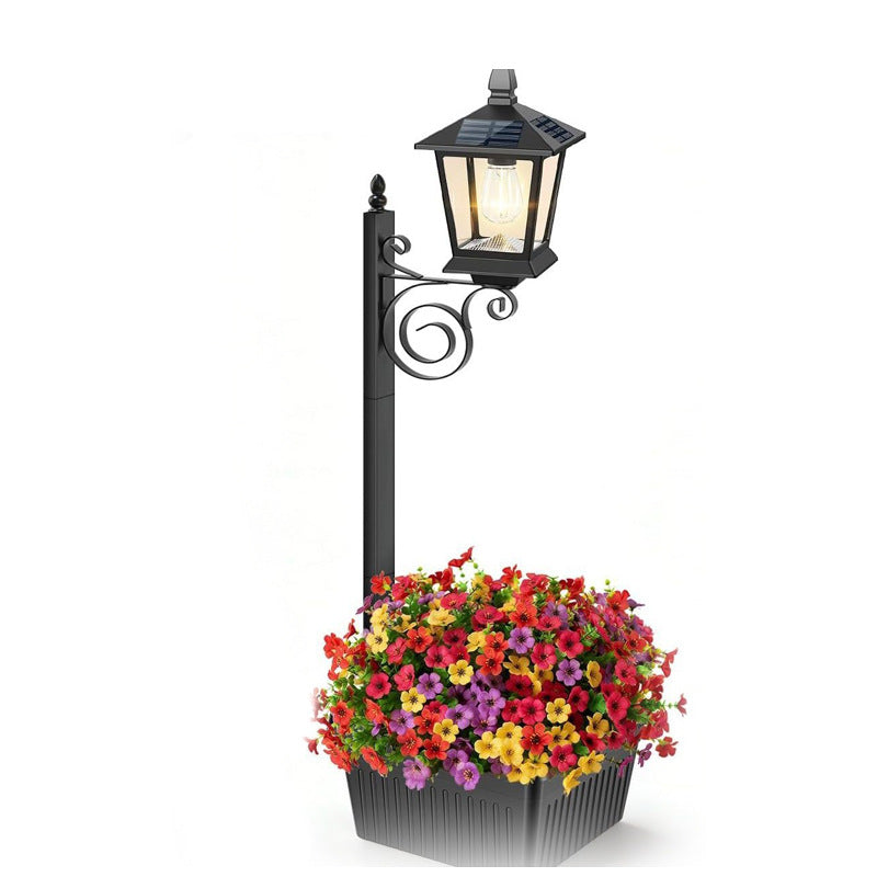 Solar Powered Flower Pot Floor Lamp