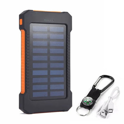 Solar Charger Power Bank with Compass and Carabiner