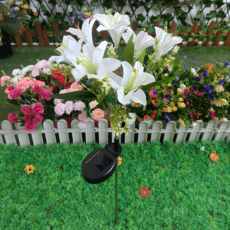 Solar Powered LED Lily Flower Garden Lights