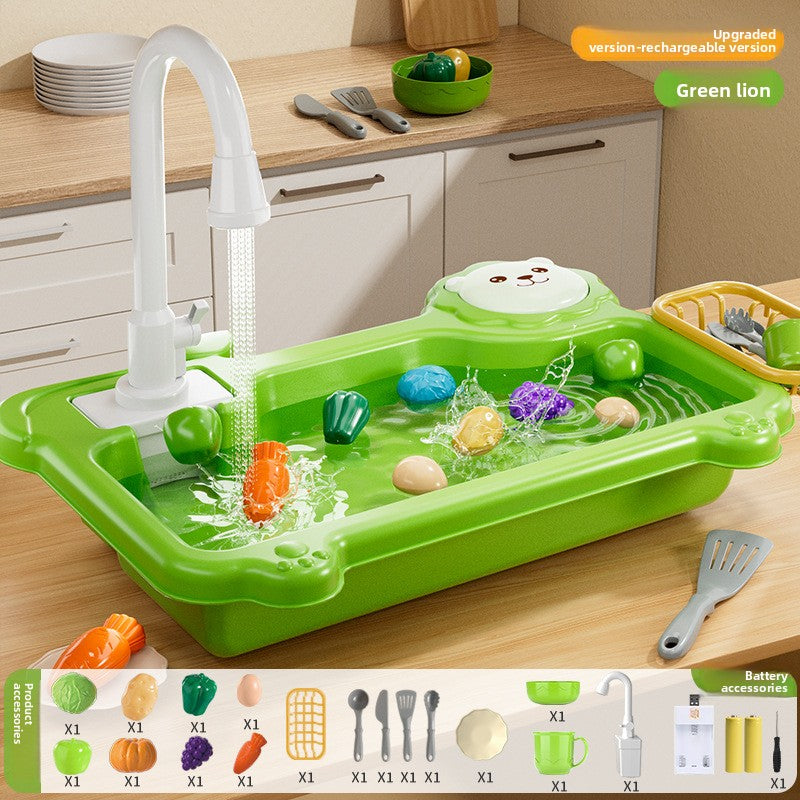 Childrens Electric Dishwashing Play Set