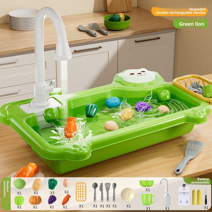 Childrens Electric Dishwashing Play Set