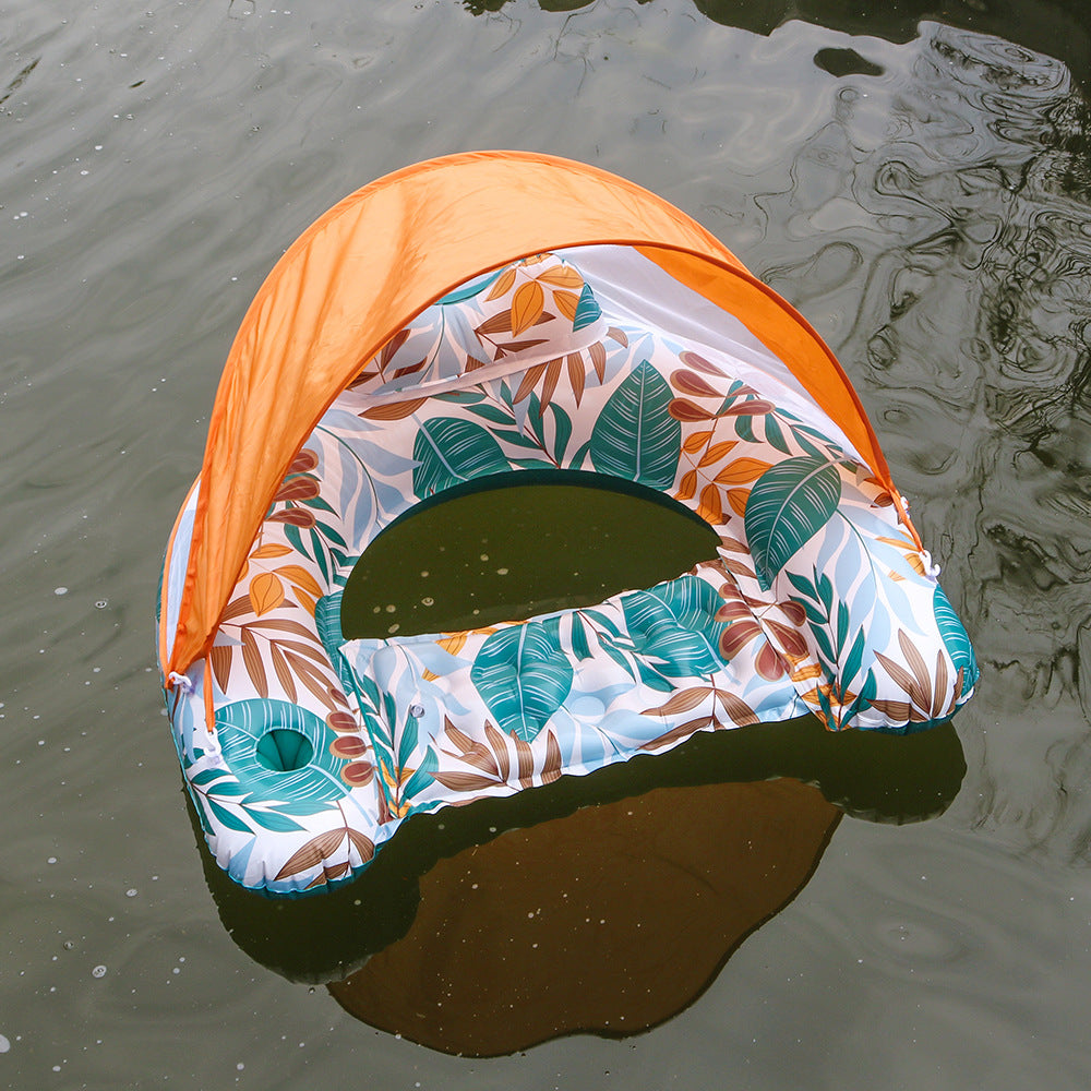 Inflatable PVC Lounge Chair with Sunshade and Backrest