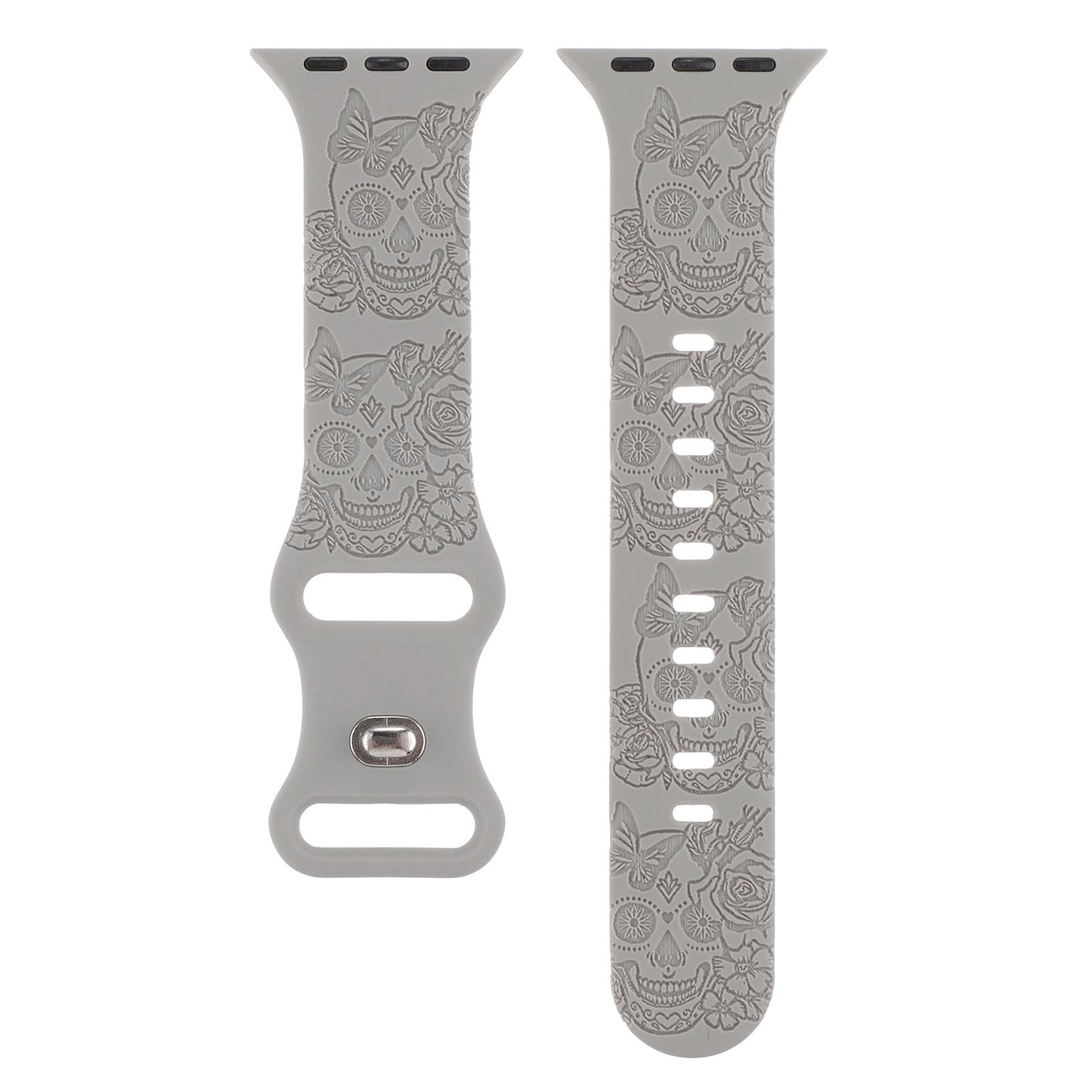 Silicone Strap for Apple Watch with Skull Design