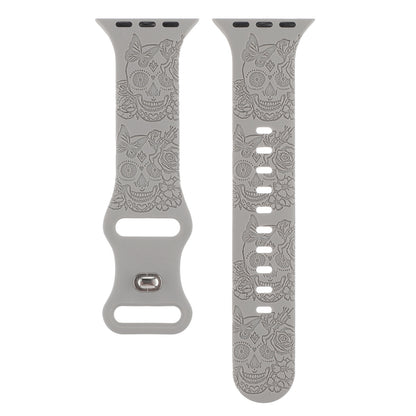 Silicone Strap for Apple Watch with Skull Design