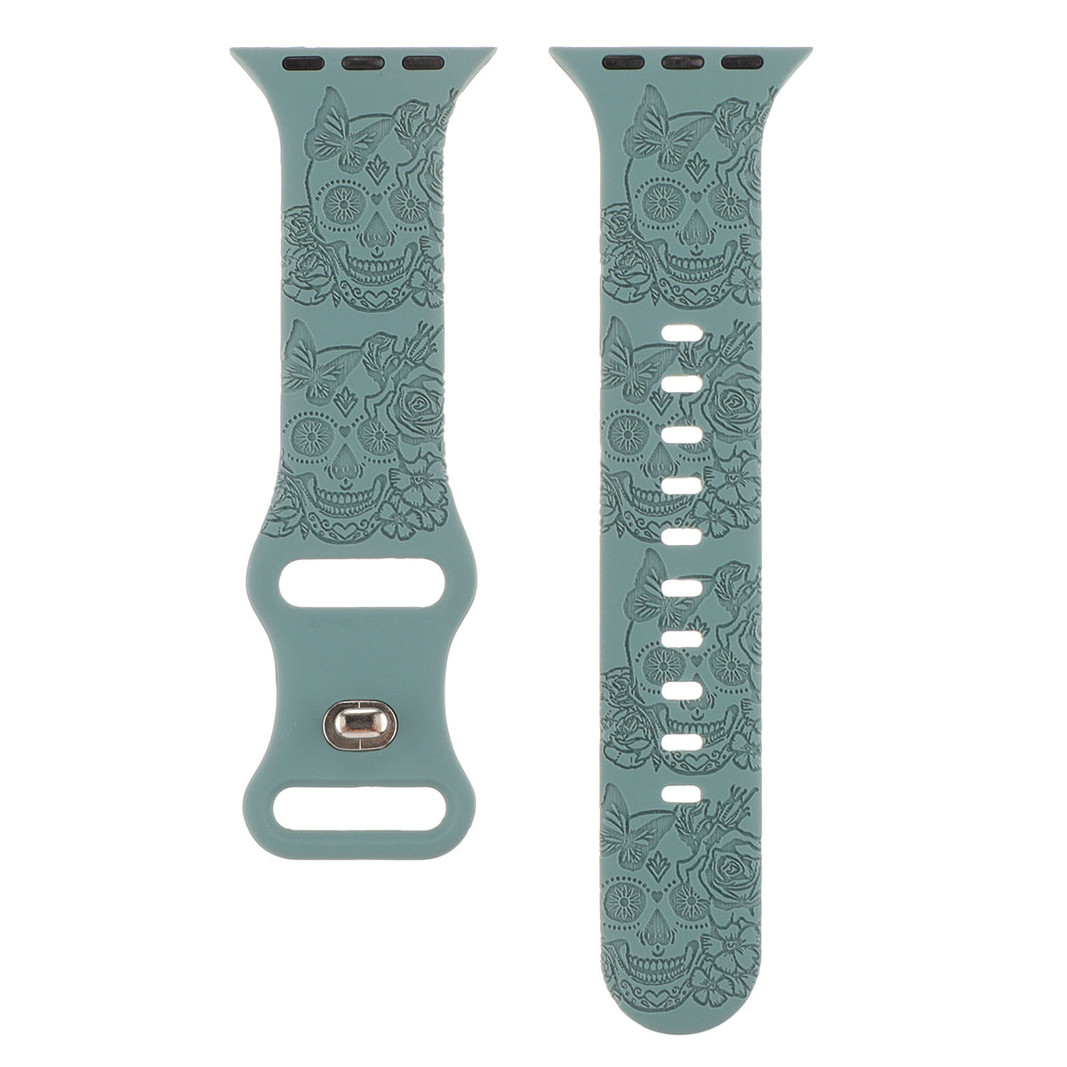 Silicone Strap for Apple Watch with Skull Design