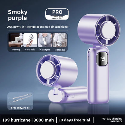 Handheld Mini Fan with Semiconductor Cooling and LED Display