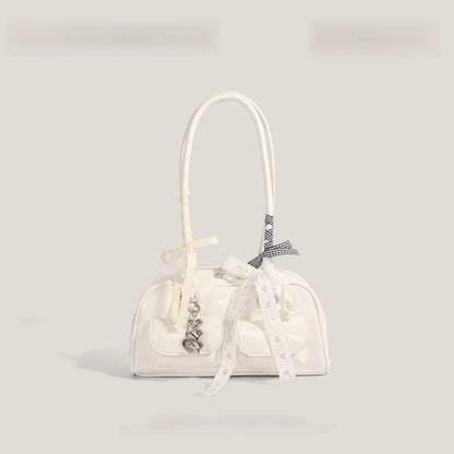 Tote Bag with Silk Scarf Pendant