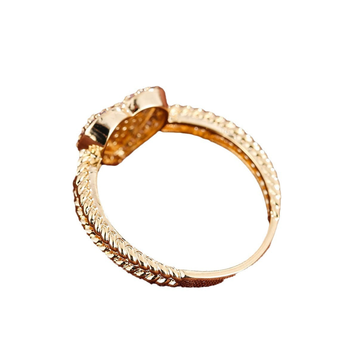 Heart Shaped Zircon Embedded Fashion Ring