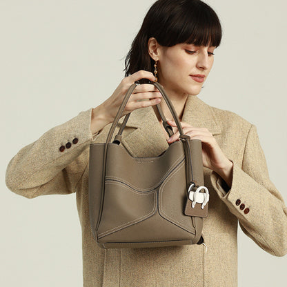 Large Capacity Crossbody Cowhide Tote Bag for Women