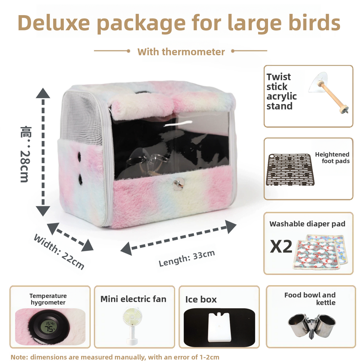 Transparent Pet Travel Backpack with Thermometer