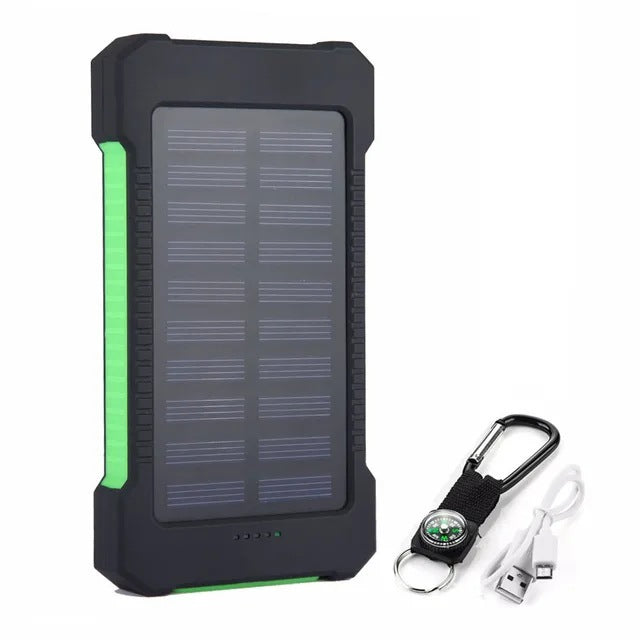 Solar Charger Power Bank with Compass and Carabiner