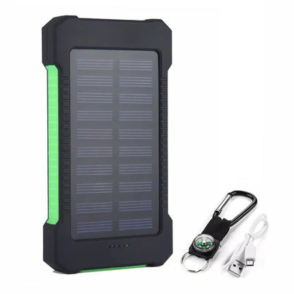 Solar Charger Power Bank with Compass and Carabiner